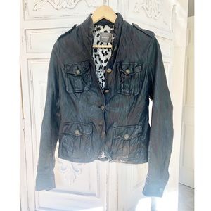 NWOT 100% Leather Military Jacket Kenna-T Nordstrom